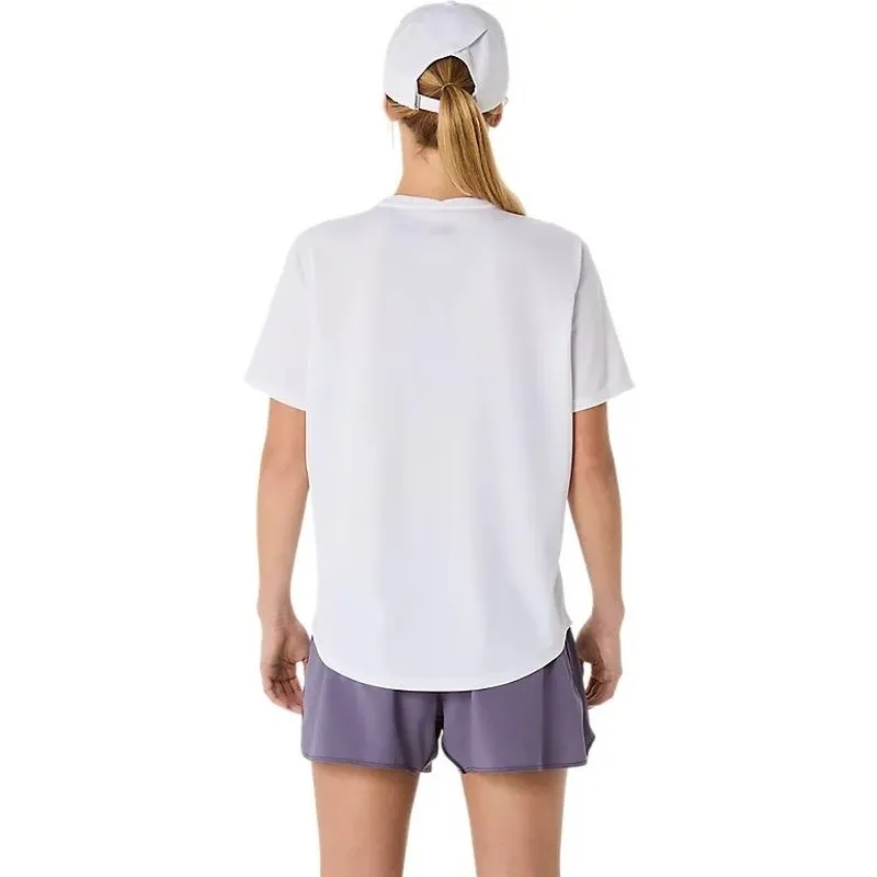 ASICS Womens Silver SS Running Top Versatile and Stylish Outdoor Style Trend