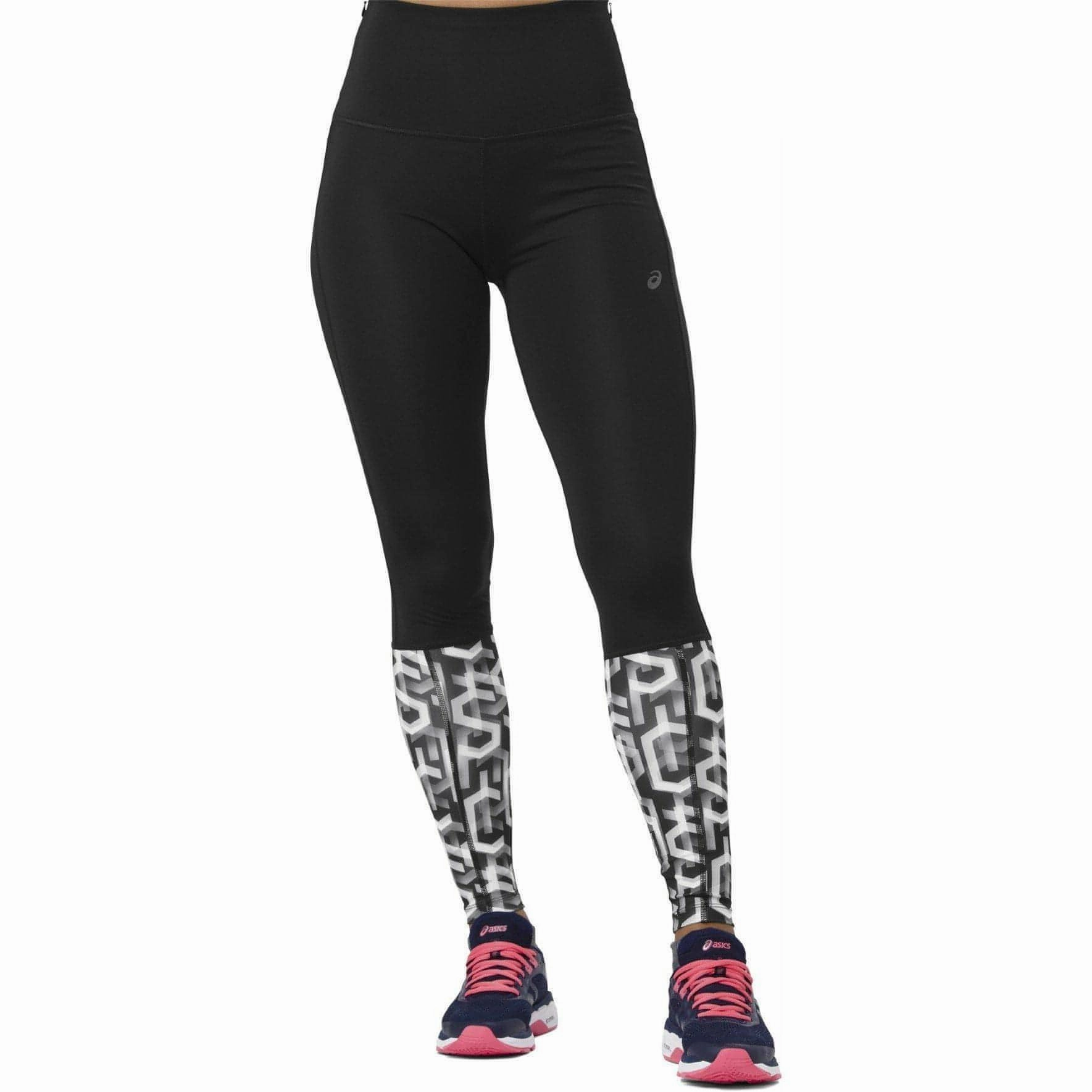 Asics High Waist Womens Long Running Tights - Black Casual Wearer Seamless Design