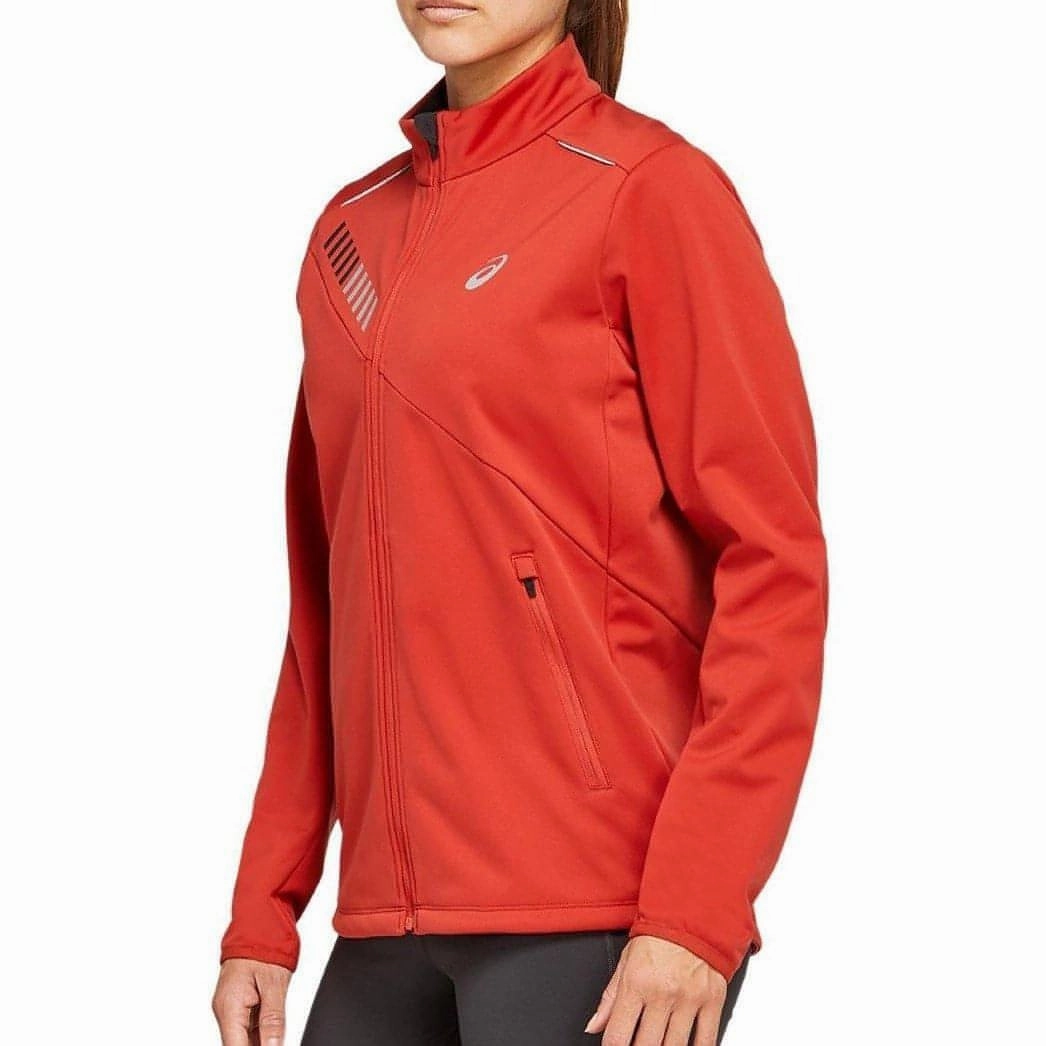 Asics Lite-Show Winter Womens Running Jacket - Orange Frictionless Cuffs Allure