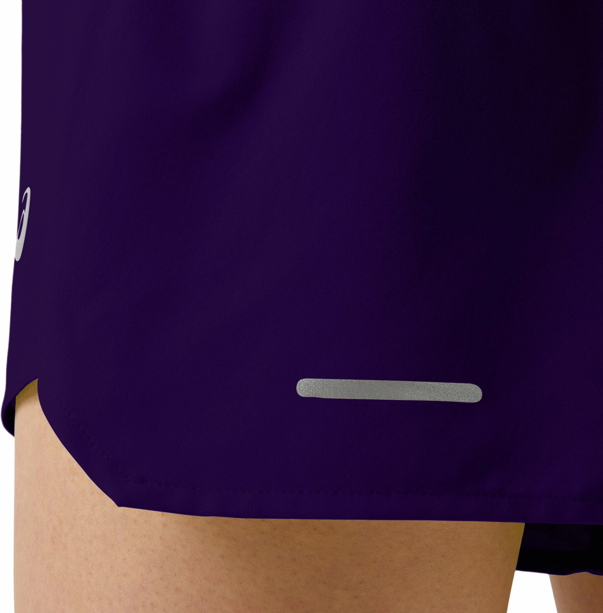 Stretch Waist Athletic Cut Asics Road 3.5 Inch Womens Running Shorts - Blue