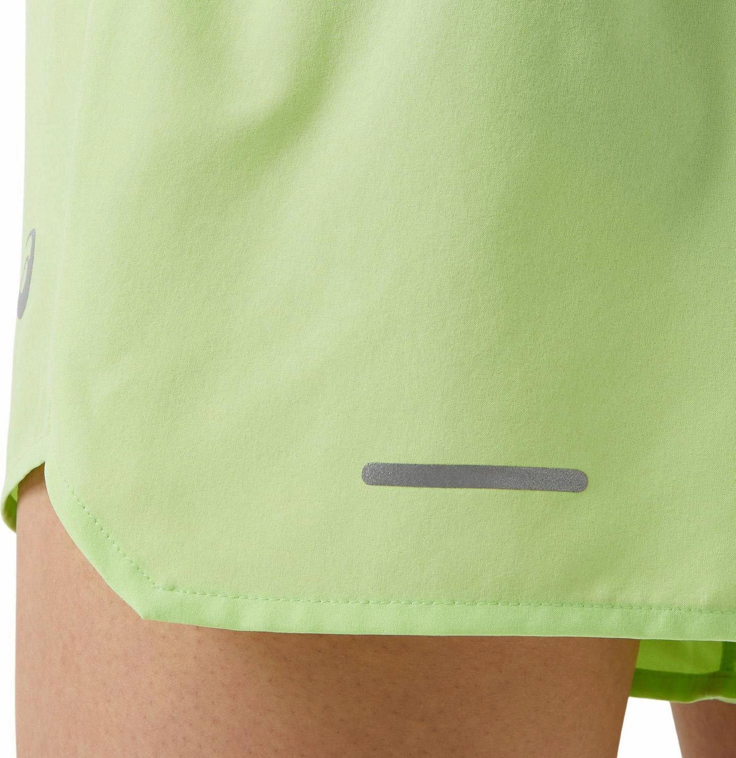 Asics Road 3.5 Inch Womens Running Shorts - Green Mood Match Double Layered Knees