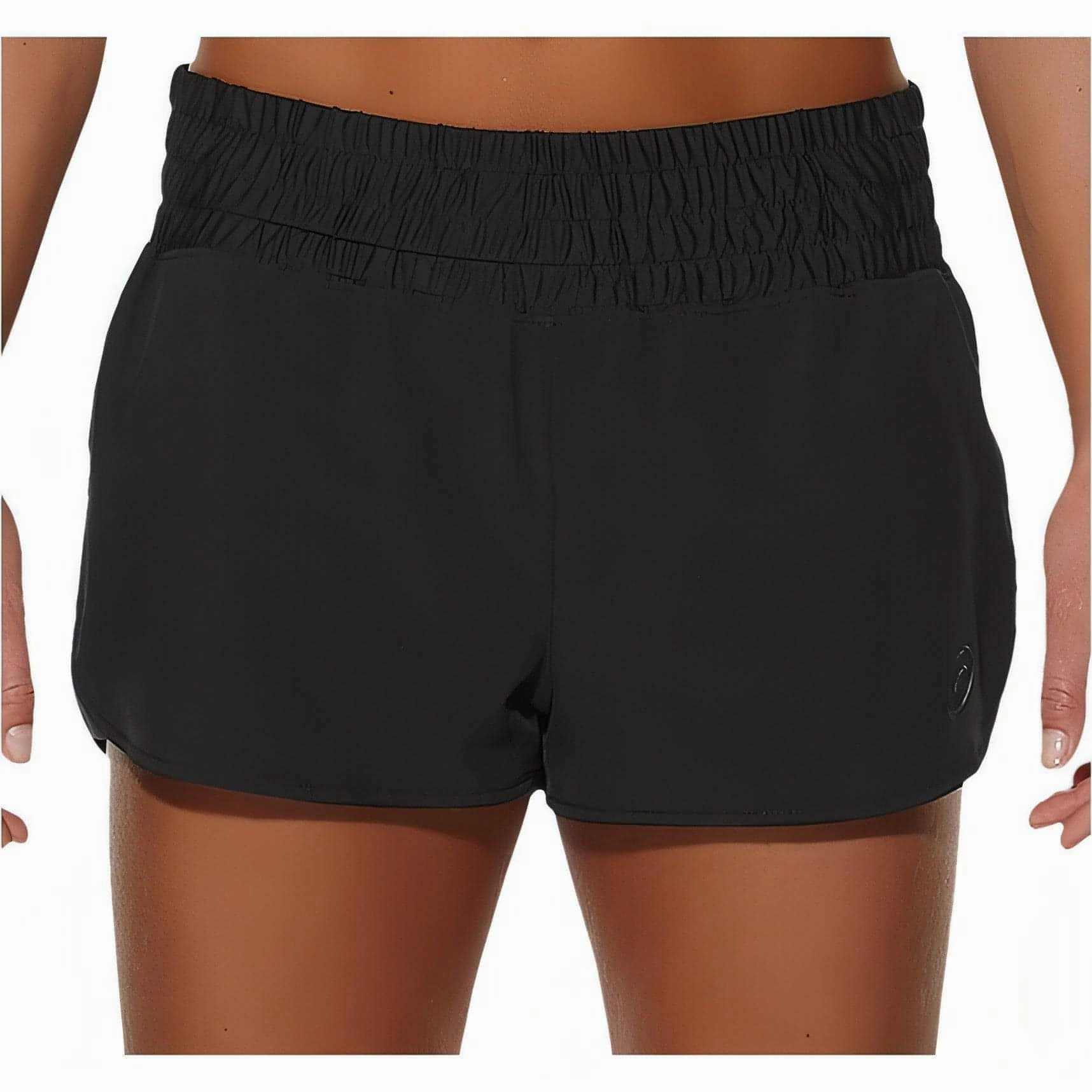 Asics Woven Womens Running Shorts - Black Light Motion