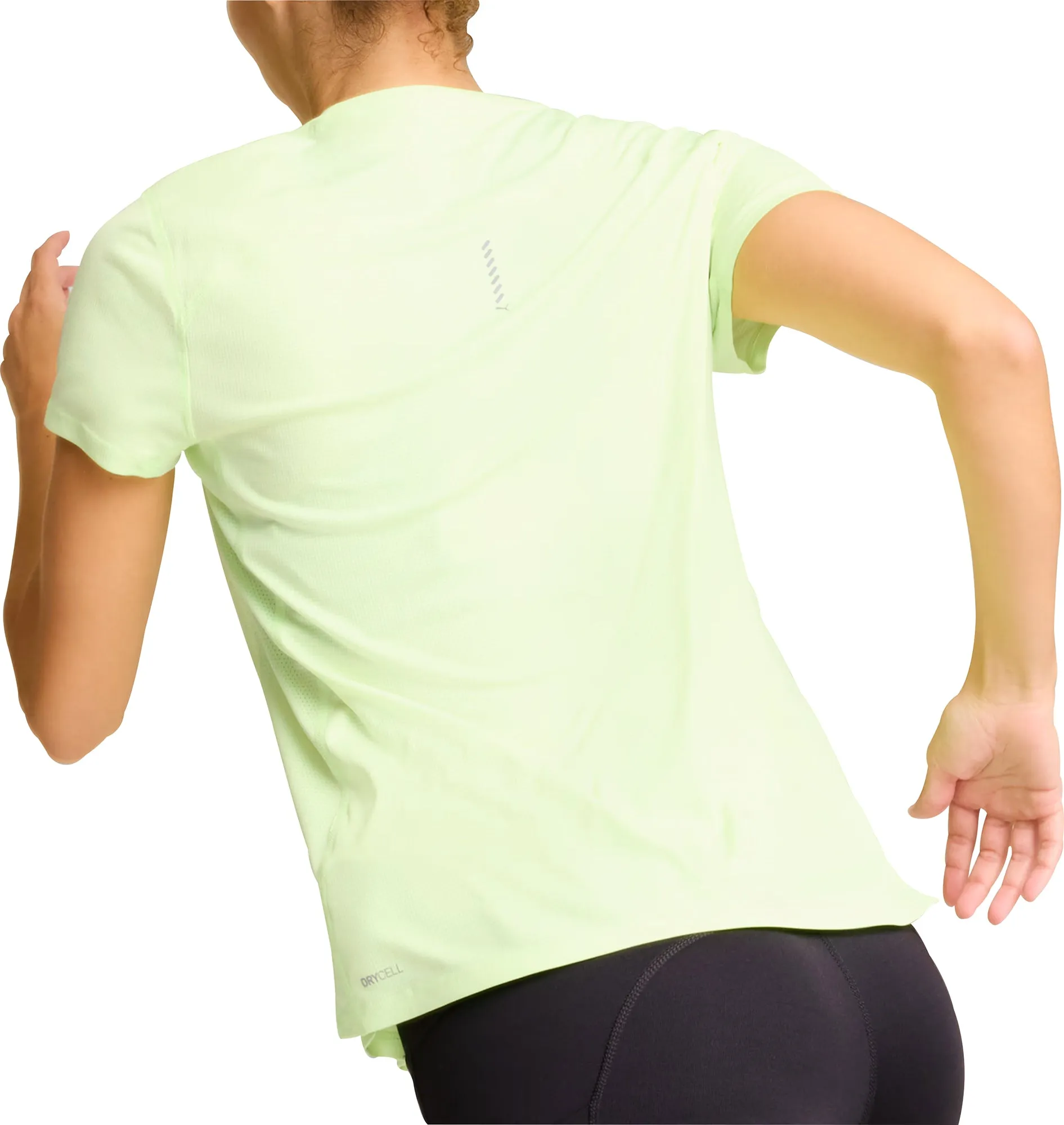 Microfiber Blend Weekend Wardrobe Puma Run Favourite Velocity Short Sleeve Womens Running Top - Green