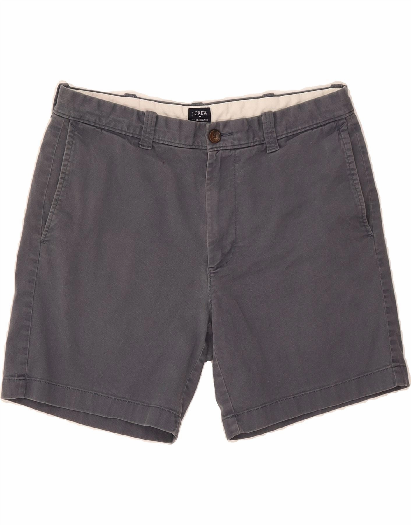 J. CREW Mens Chino Shorts W33 Medium Grey Cotton swim trunks Simple Mood