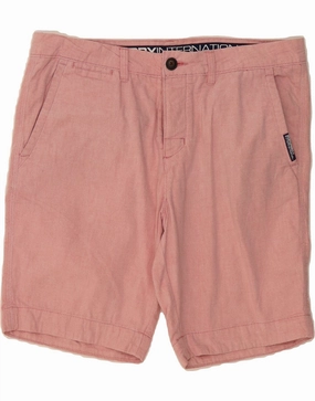 Faux Leather SUPERDRY Mens Chino Shorts XL W38 Pink Cotton