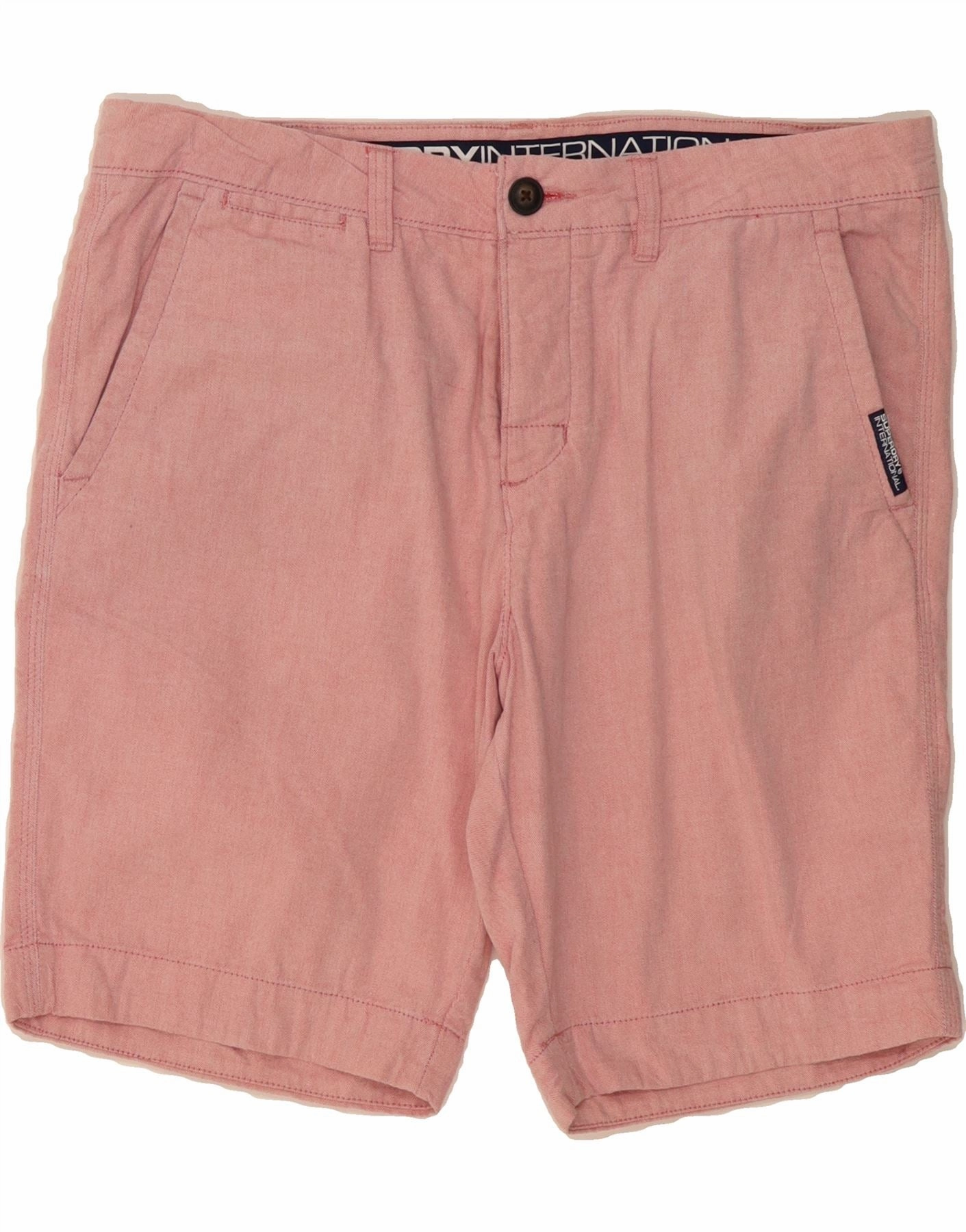 Faux Leather SUPERDRY Mens Chino Shorts XL W38 Pink Cotton