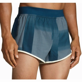 Brooks Sherpa 3 Inch Split Mens Running Shorts - Blue Anti Pilling Technology Unisex