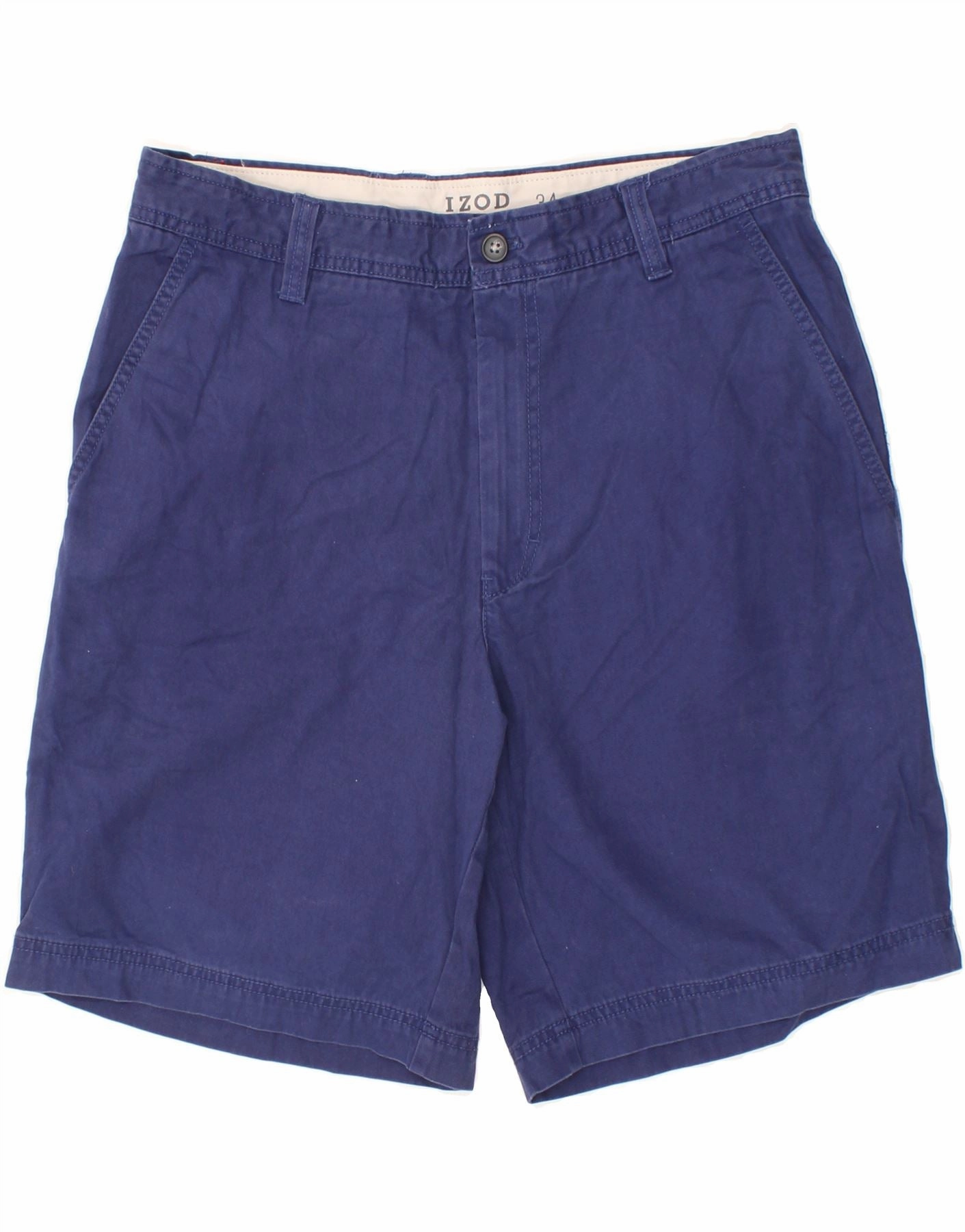 fishing attire Flexible Pocket Placement IZOD Mens Salt Water Chino Shorts W34 Large Blue Cotton