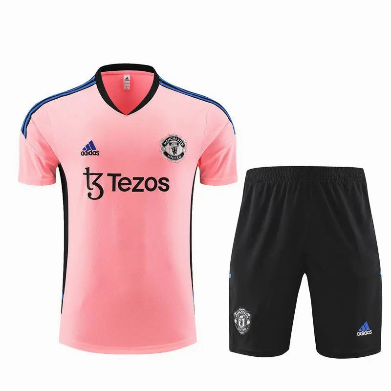 Manchester United Short Sleeve Training Suit For Men T-shirt/short Microperforated Upper Material Beauty