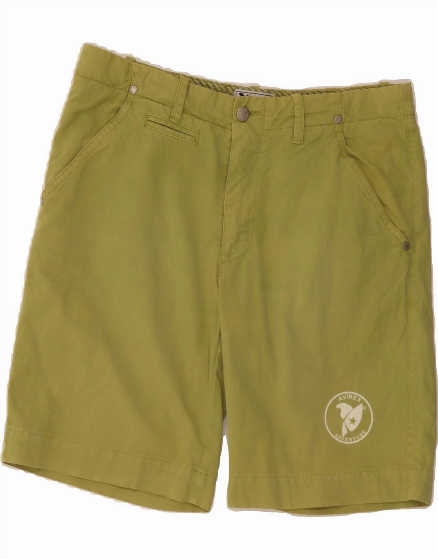 All Weather Fit AVIREX Mens Chino Shorts IT 48 Medium W32 Green Cotton