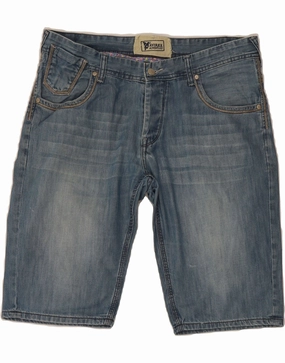 AVIREX Mens Denim Shorts IT 52 XL W36 Blue Cotton Easy Match HighBackRise