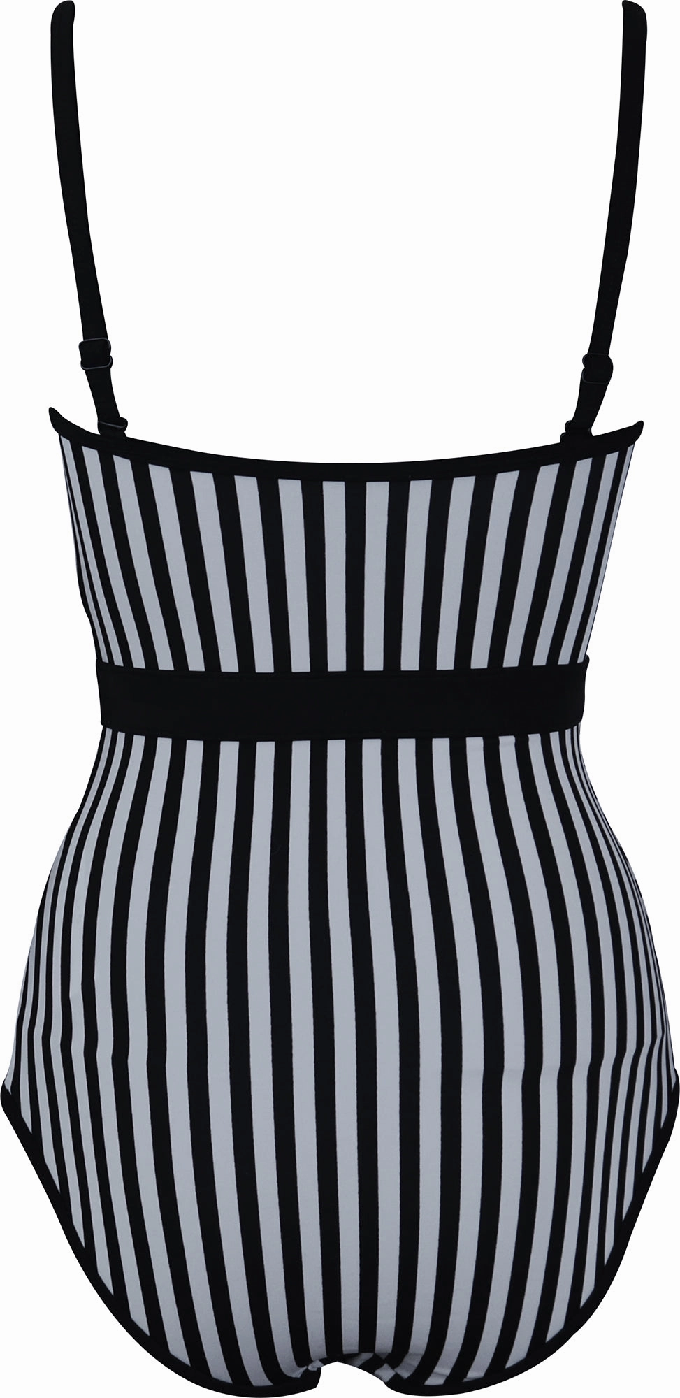 Non Chlorine Degradation Avon Monochrome Stripe Womens Swimsuit - Black