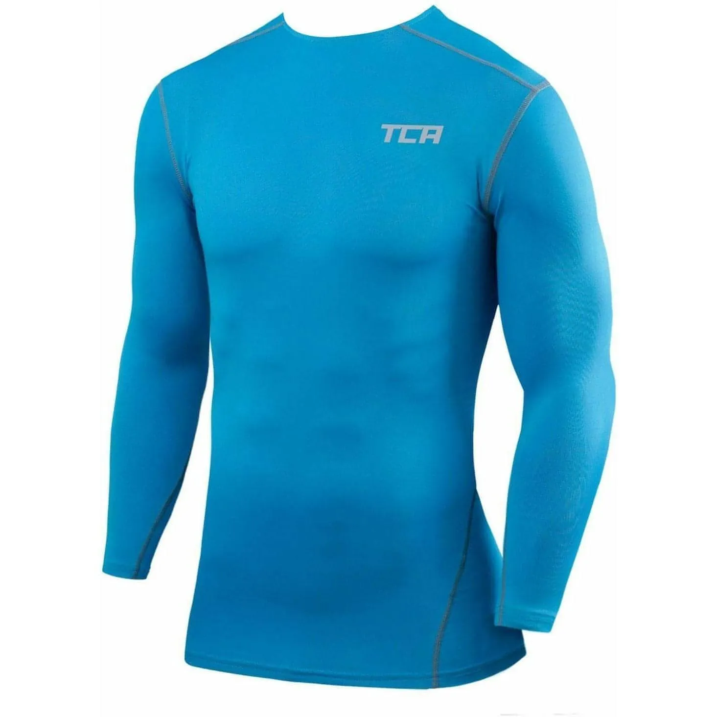 Trendy Wear Sustainable TCA Pro Performance Mens Long Sleeve Compression Top - Blue