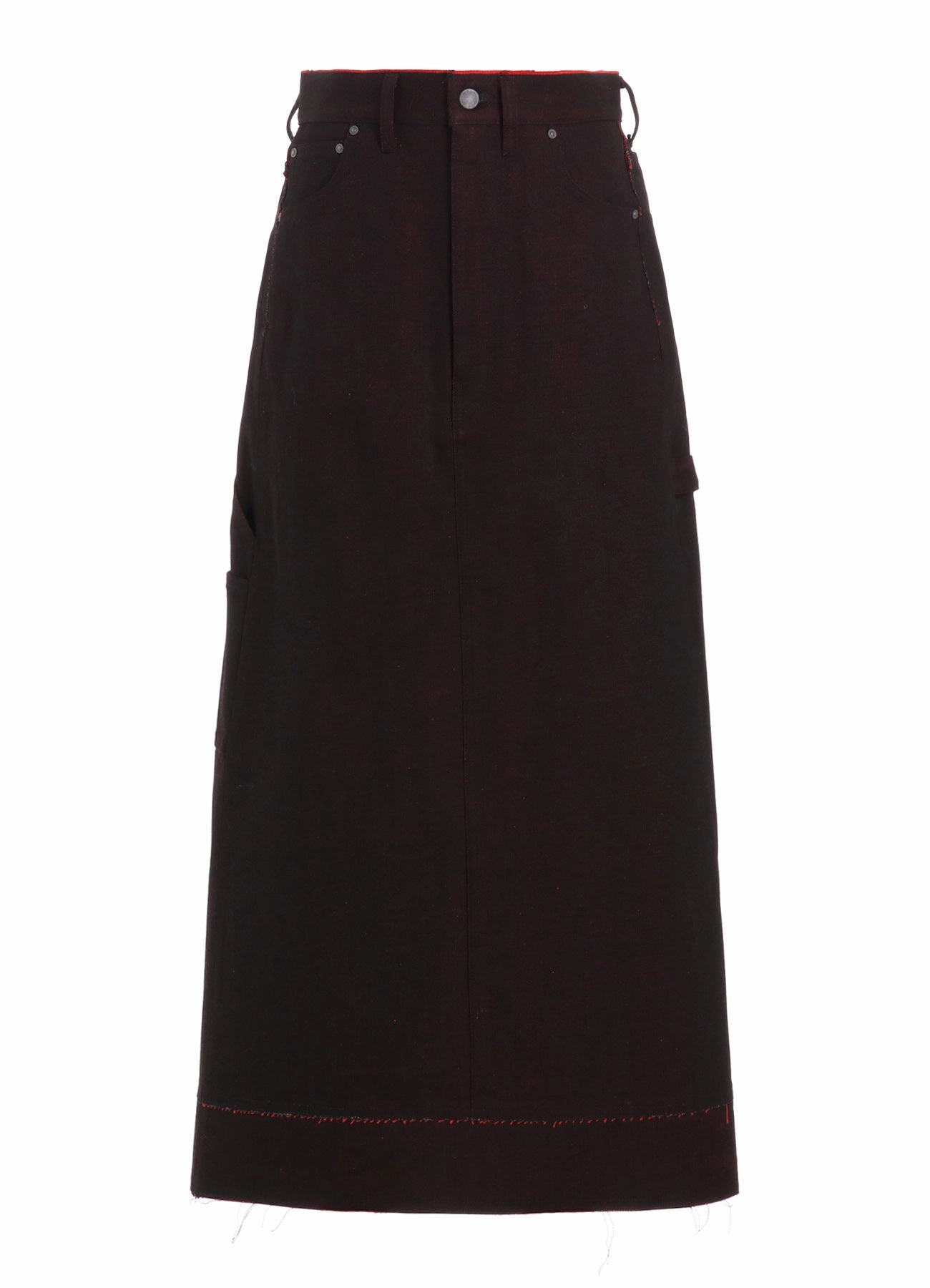 BACK RED BLACK DENIM SKIRT Recycled Polyester Effortless Design
