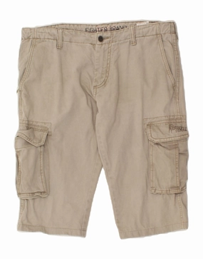 BOXEUR DES RUES Mens Cargo Shorts IT 52 XL W36  Grey Cotton Elastic hem