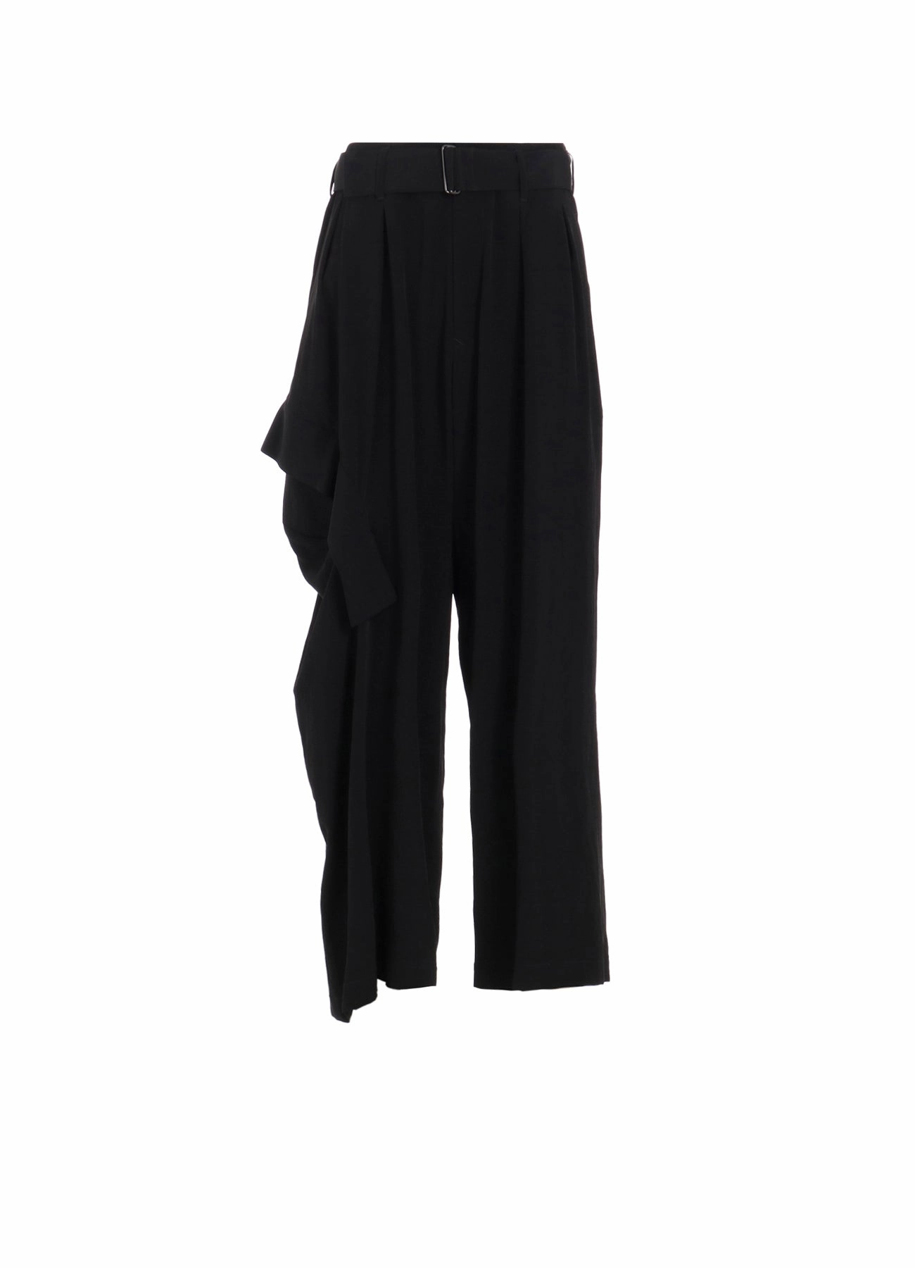 TA/PE CREPE DE CHINE R DRAPED WIDE PANTS Stretch Panels