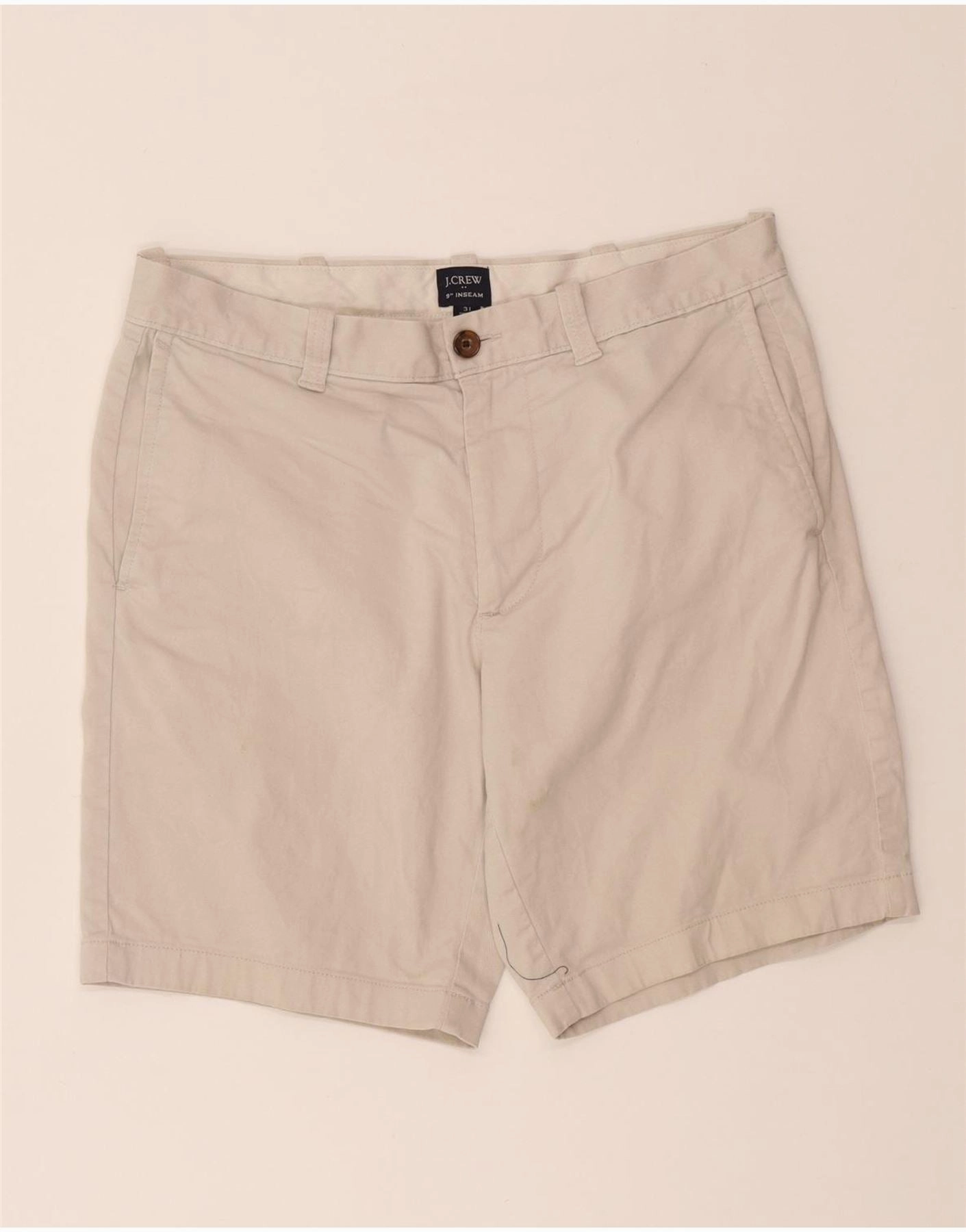 Effortless Look Smooth Fabric J. CREW Mens Chino Shorts W31 Medium Off White