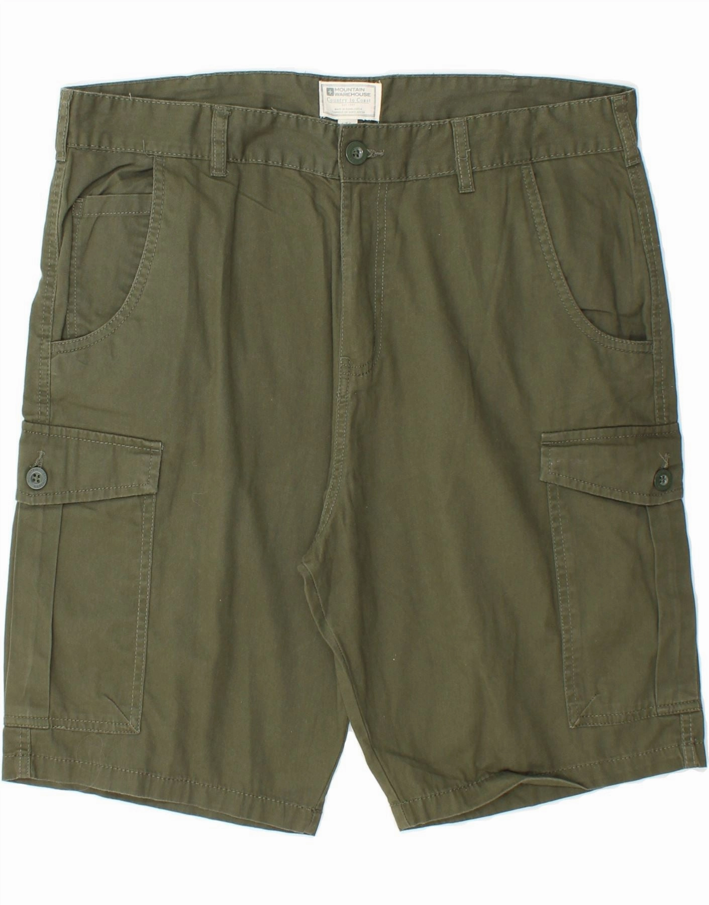 Tagless Labeling MOUNTAIN WAREHOUSE Mens Cargo Shorts W36 Large Khaki Cotton