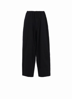 Anti Pilling Finish Ripstop Texture BAROQUE EMBROIDERY WAIST-STRING WIDE PANTS