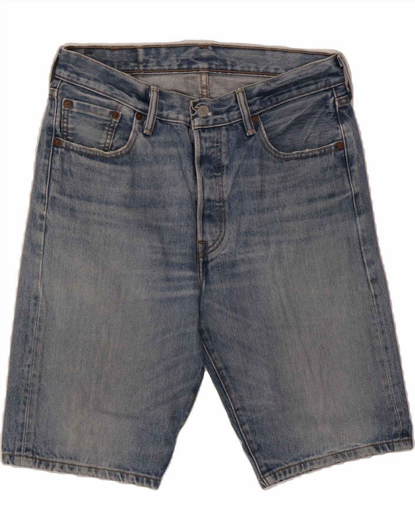 Easy Adjust Drawcord Non Restrictive Fit LEVI'S Mens 501 Denim Shorts W30 Medium  Blue Cotton