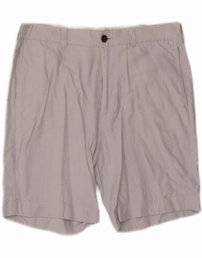 J. CREW Mens Chino Shorts W35 Large Grey Cotton Quick Movement Fit Light Wear