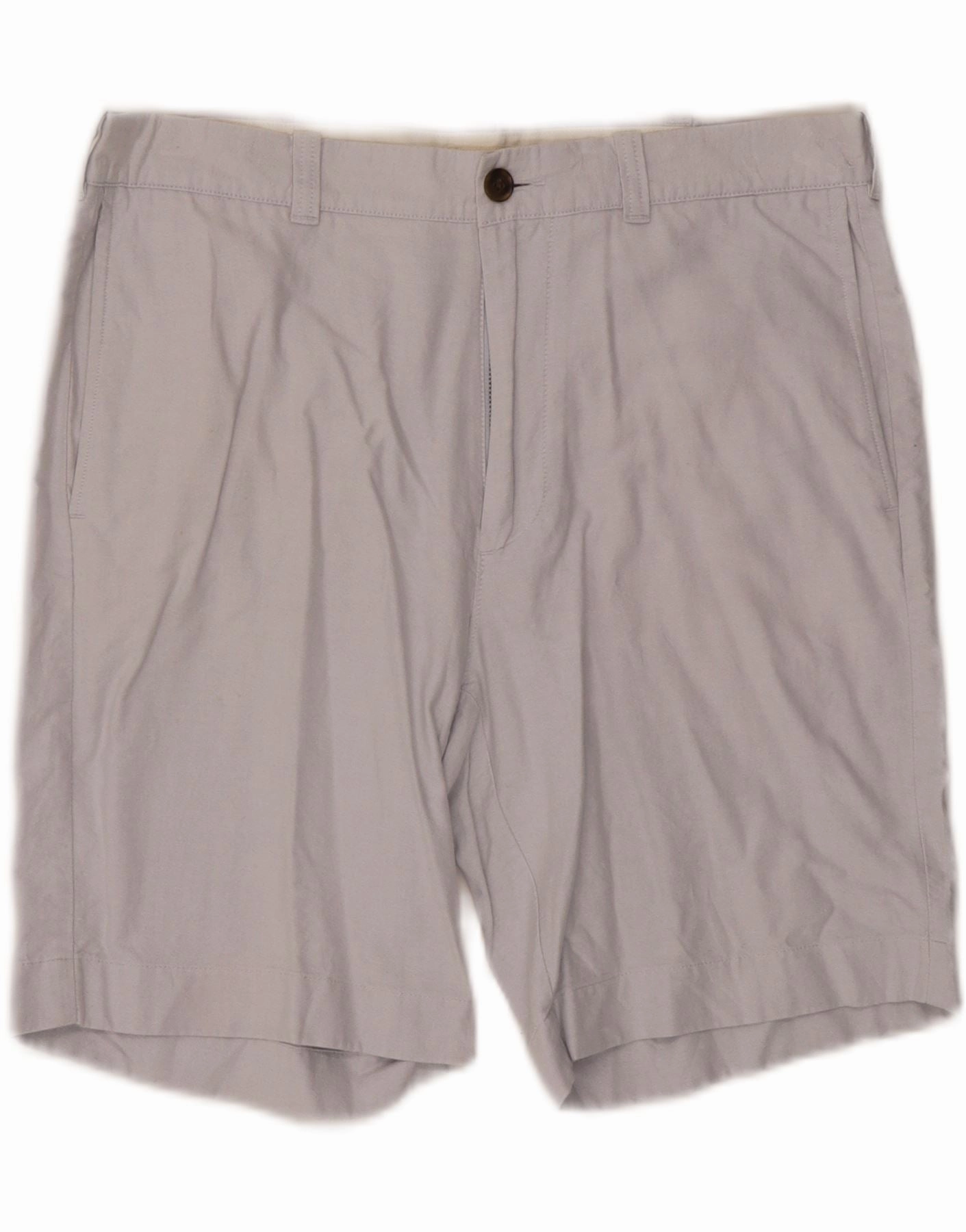 J. CREW Mens Chino Shorts W35 Large Grey Cotton Quick Movement Fit Light Wear