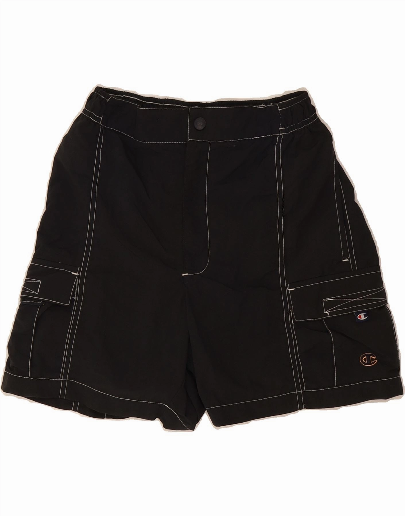 Easy Flex CHAMPION Mens Cargo Shorts XS W26  Black Polyamide