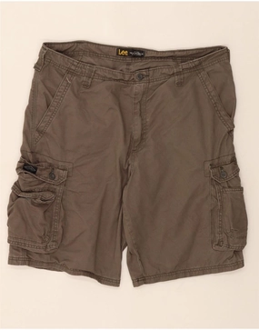 LEE Mens Cargo Shorts W38 XL Grey Cotton Chic Comfort UV Protective Coating