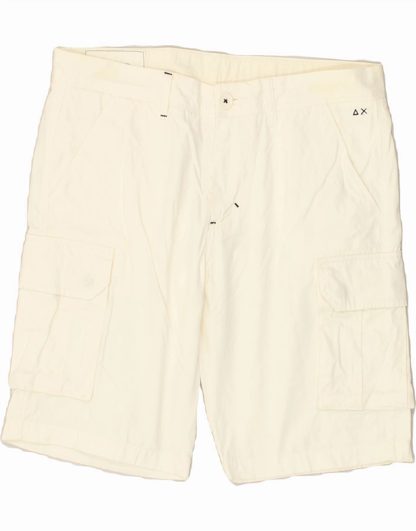 SUN68 Mens Cargo Shorts W34 Large Off White Cotton Underwear