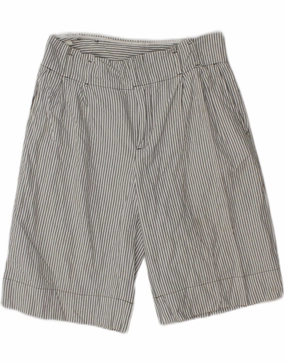BENETTON Mens Chino Shorts W28 Small Grey Striped Cotton DurableStitching