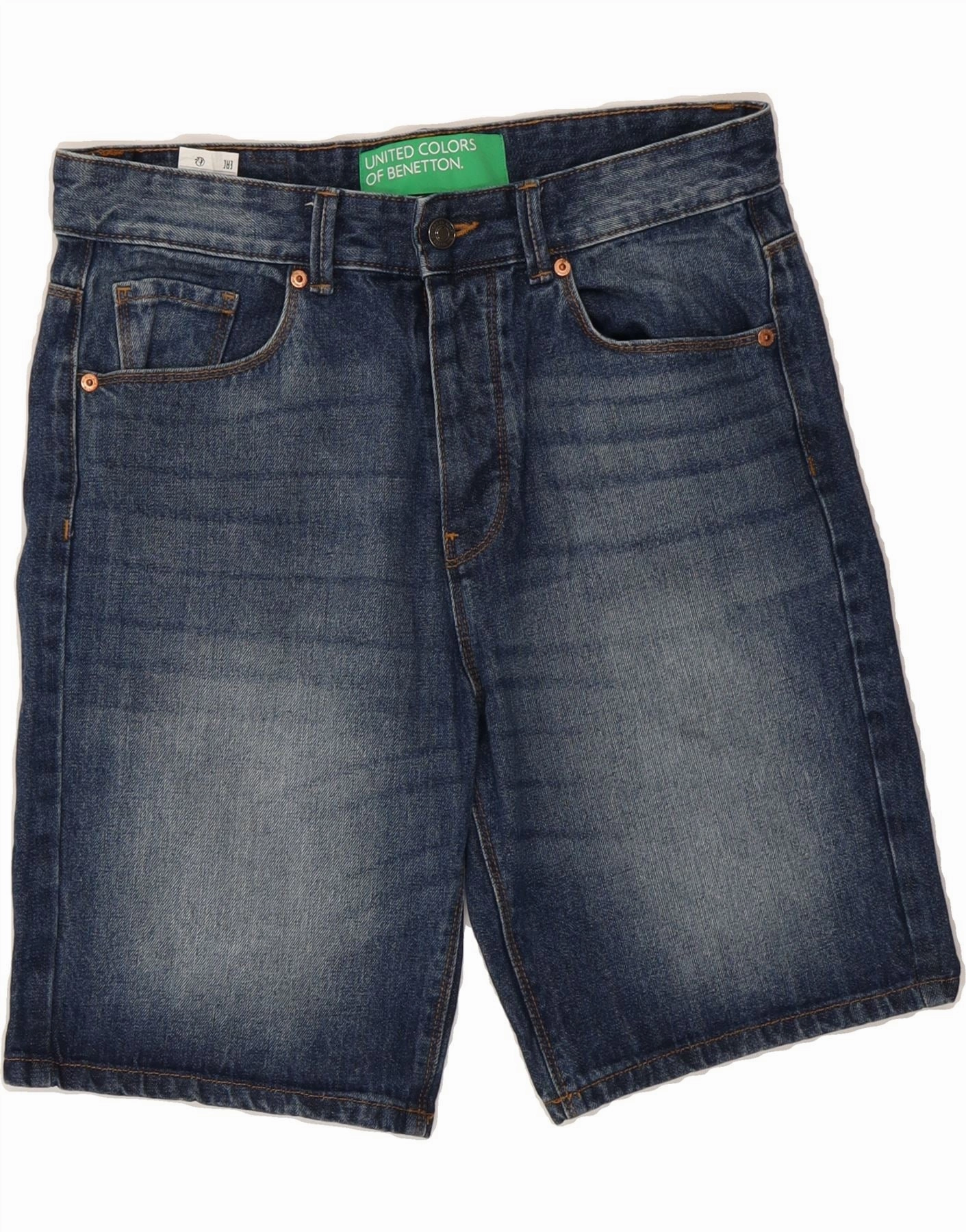 Everyday Flex BENETTON Mens Denim Shorts W32 Medium  Blue Cotton