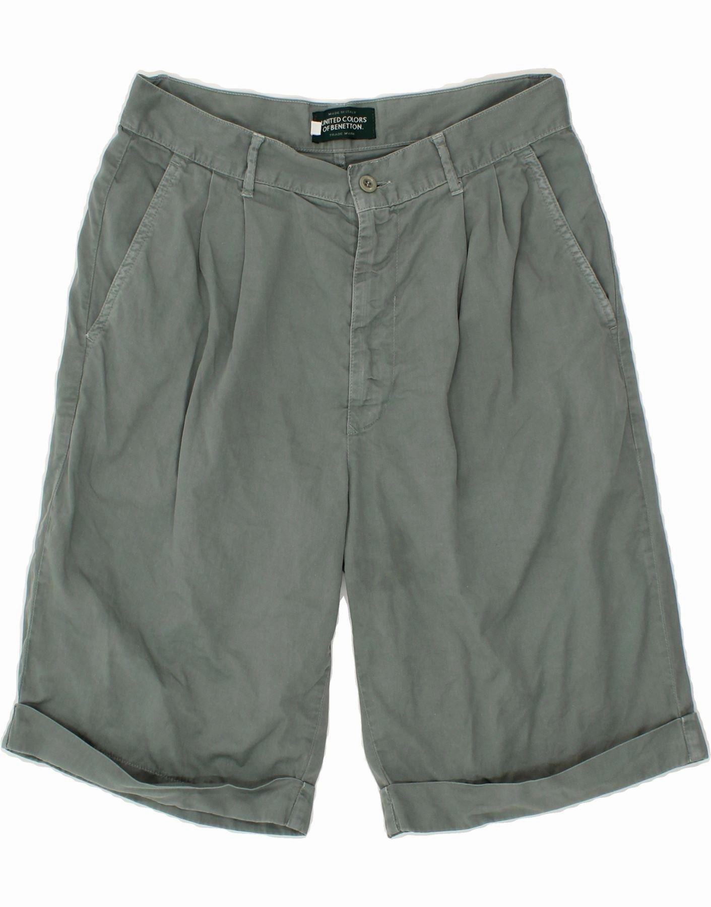 BENETTON Mens Pegged Casual Shorts W30 Medium  Green Cotton new semester