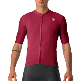 Castelli Endurance Elite Short Sleeve Mens Cycling Jersey - Red Colorfast Dye Subtle Embroidery