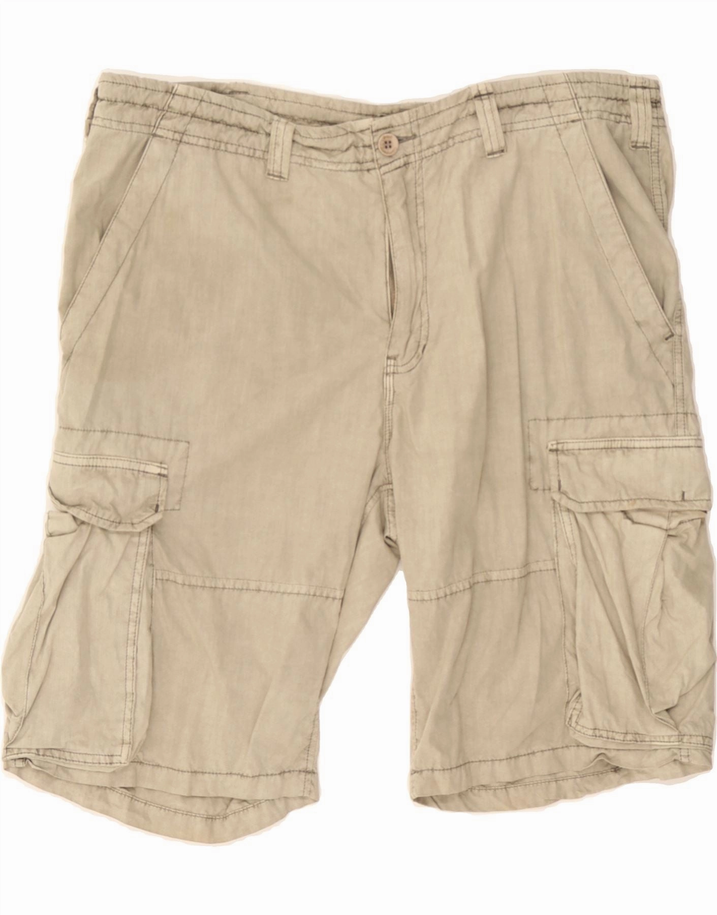 BEST COMPANY Mens Cargo Shorts IT 54 2XL W38  Beige Cotton Durable Waistband