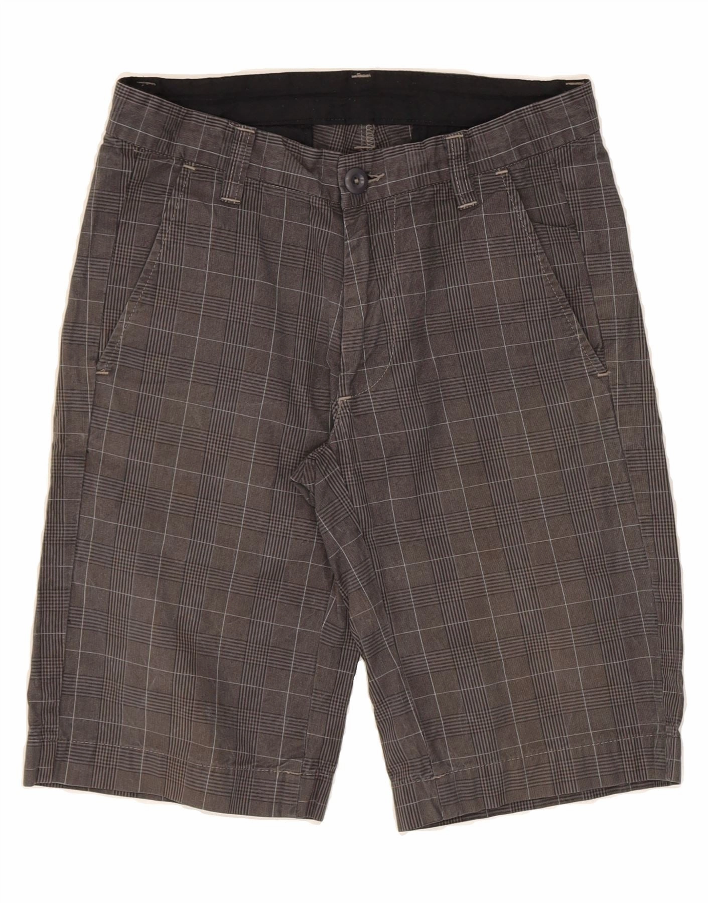 CARHARTT Mens Chino Shorts W29 Small  Grey Check Cotton Machine washable