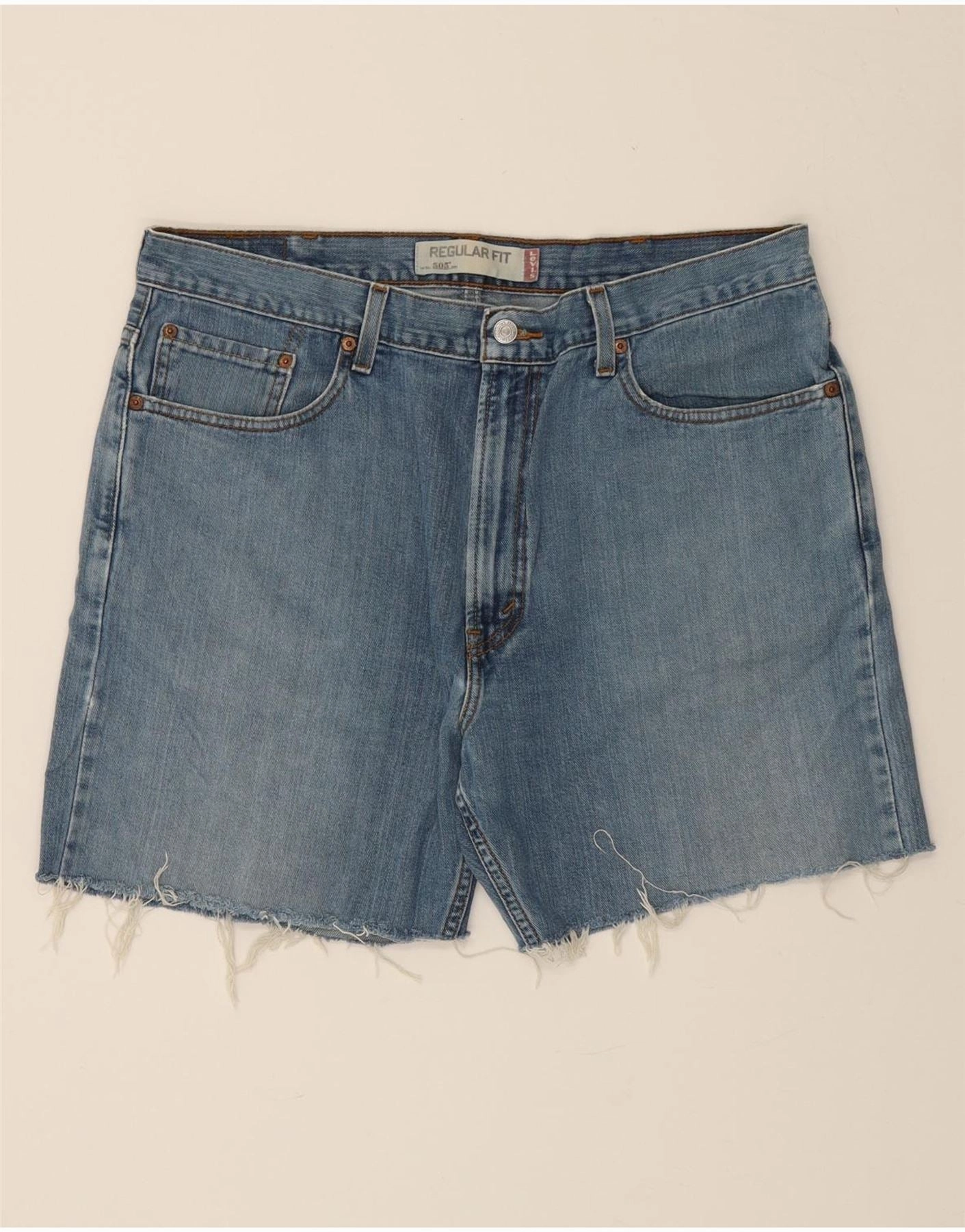 Casual Clothing LEVI'S Mens 505 Regular Fit Denim Shorts W38 XL Blue Cotton