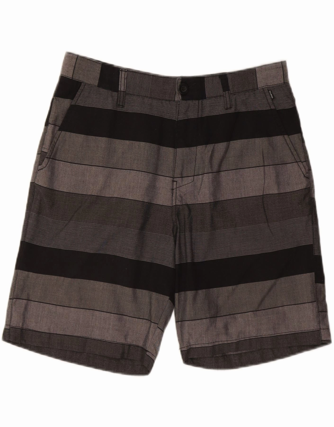 BILLABONG Mens Chino Shorts Large Grey Striped Polyester Odor Control Technology