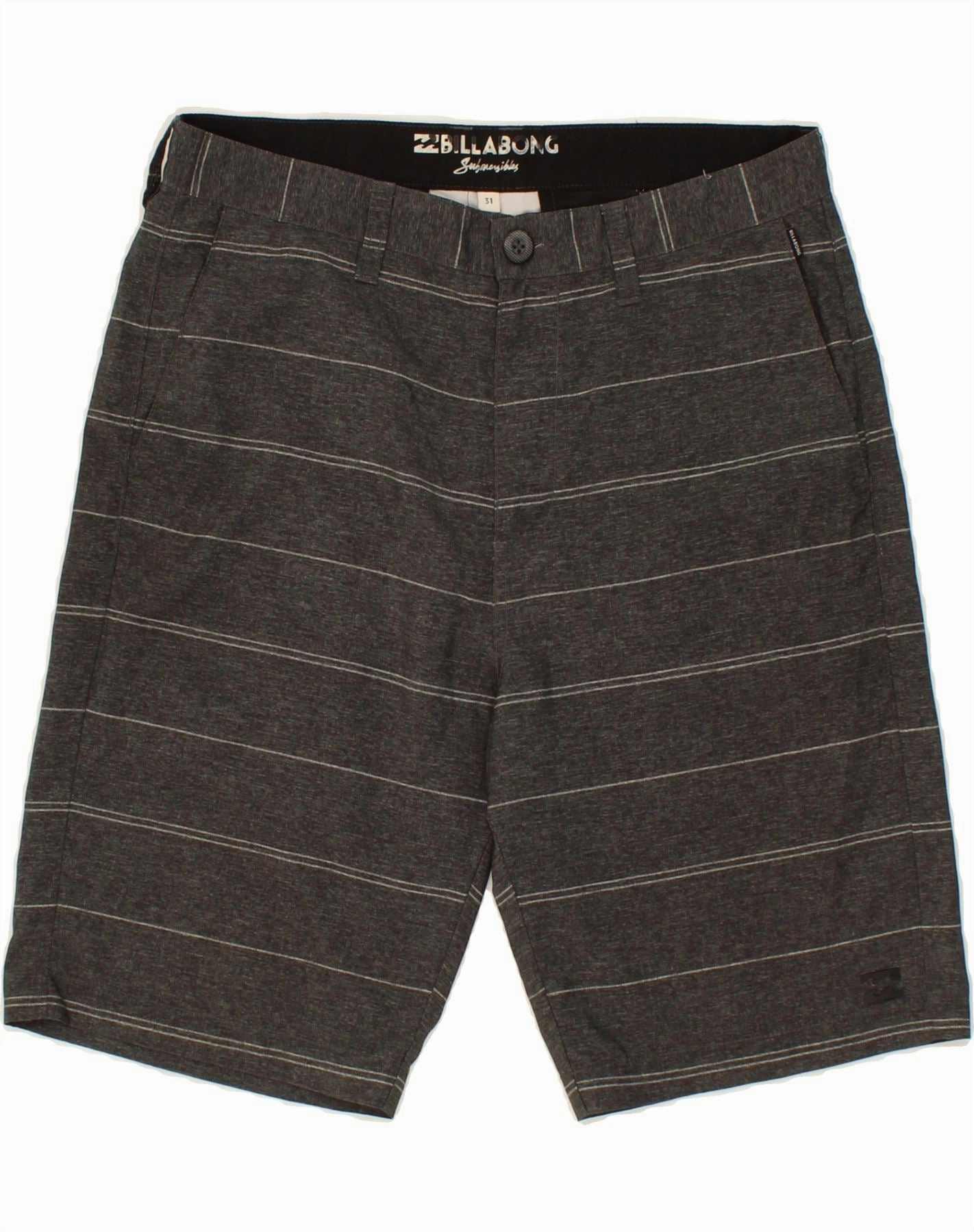 loafers BILLABONG Mens Chino Shorts W31 Medium Grey Striped