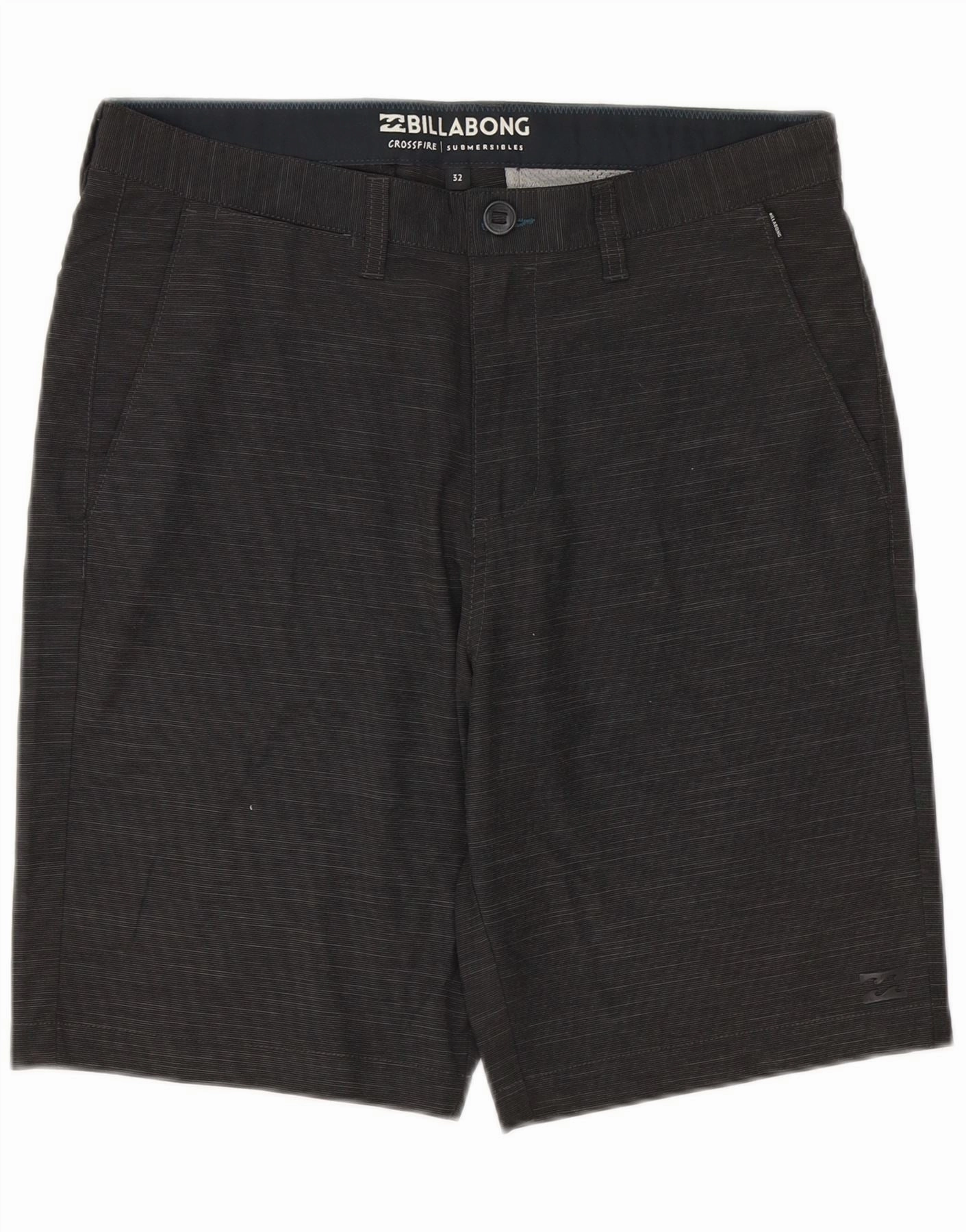 easy-care item rayon fabric BILLABONG Mens Chino Shorts W32 Medium  Grey Striped Polyester