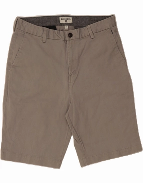 BILLABONG Mens Chino Shorts W34 Large Grey Cotton Breathable Performance Roll Up Cuff Design