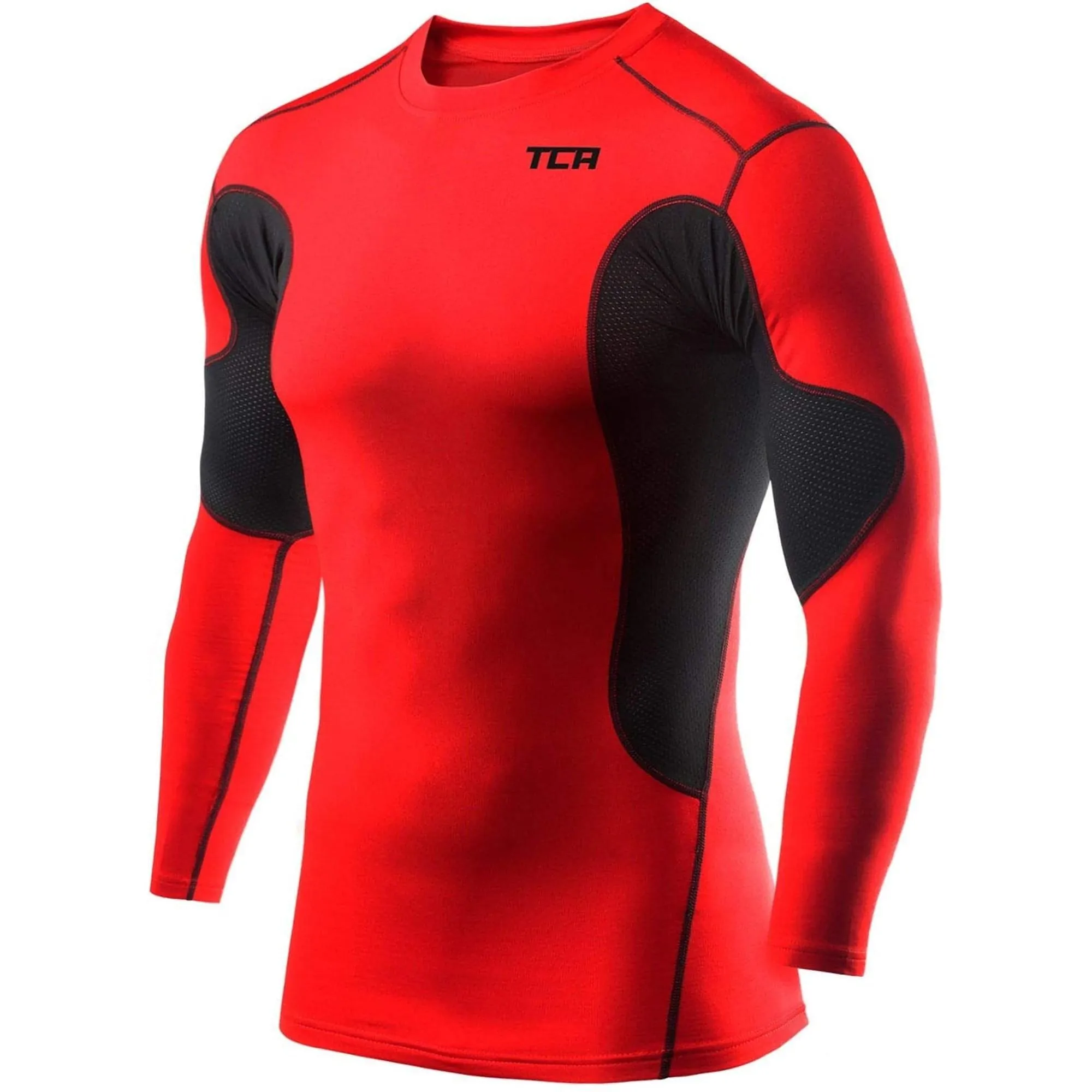 TCA SuperThermal Mens Long Sleeve Compression Top - Red Bohemian freedom Unisex