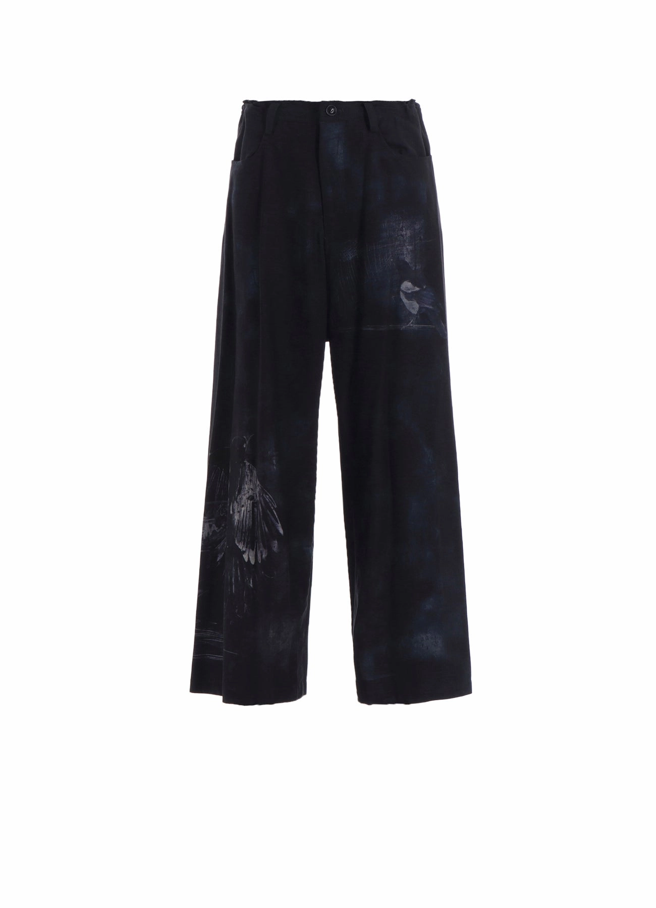 BIRD PRINT DENIM LONG STRAIGHT PANTS Sport Layer Adjustable loop