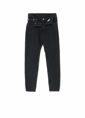Black Denim Front Open Design Pants Breathable mesh