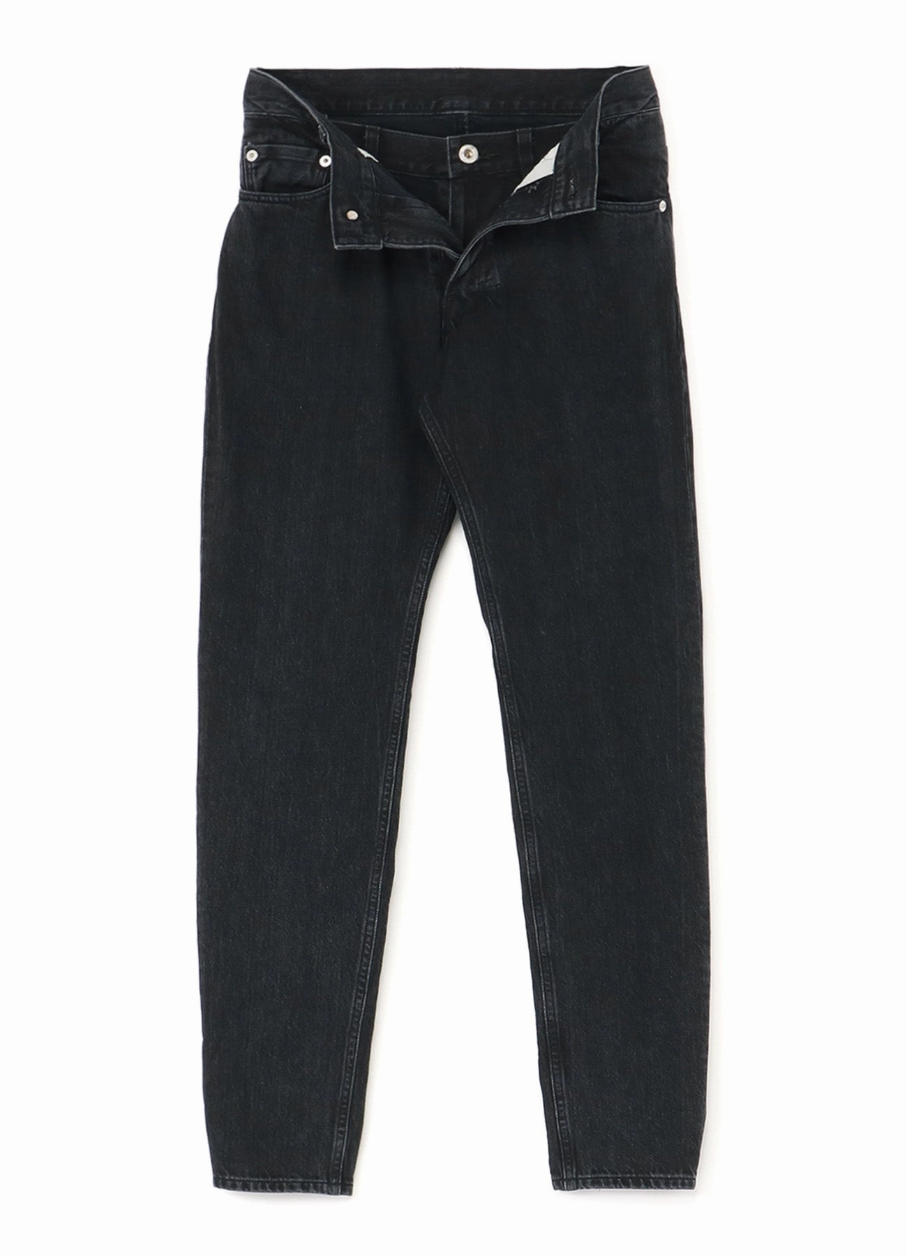 Black Denim Front Open Design Pants Slim wear Multi-way wear