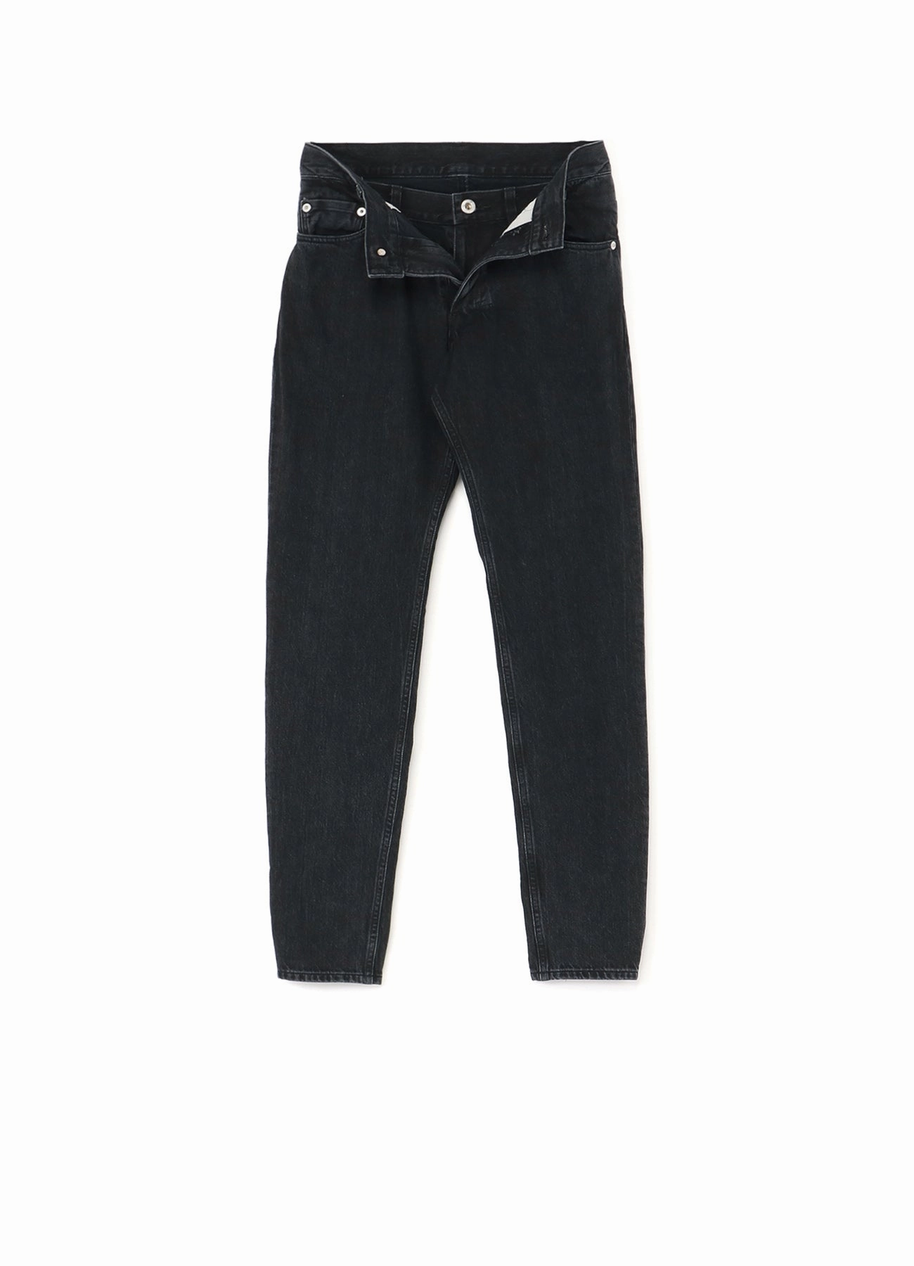 Black Denim Front Open Design Pants Breathable mesh