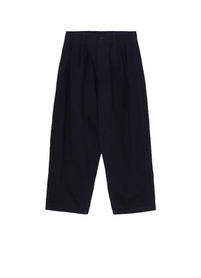 Basic Style BLACK SCANDAL HERRINGBONE DENIM SIDE TAPE DETAIL PANTS