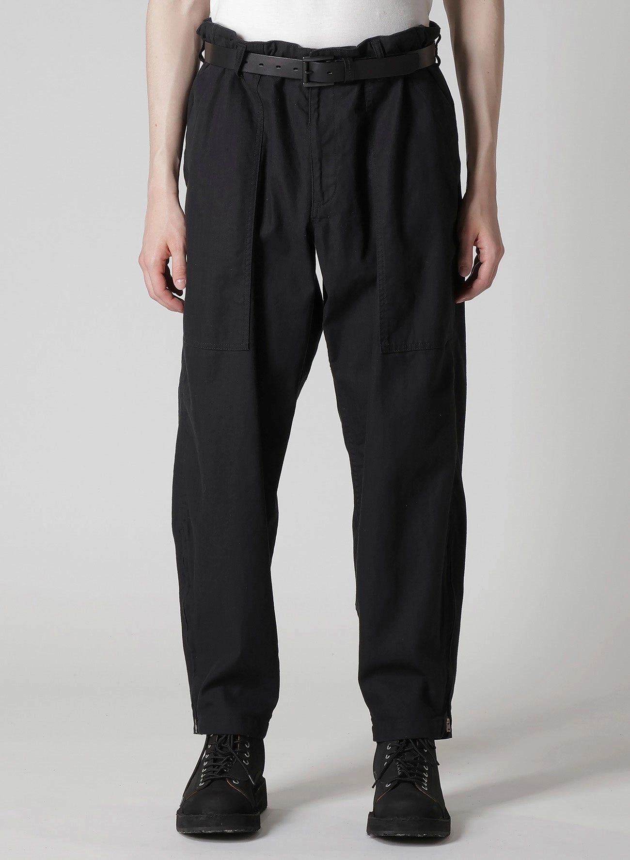 BLACK SCANDAL HERRINGBONE HEM ZIP PAINTER PANTS Ripstop Reinforcement Utility Fit