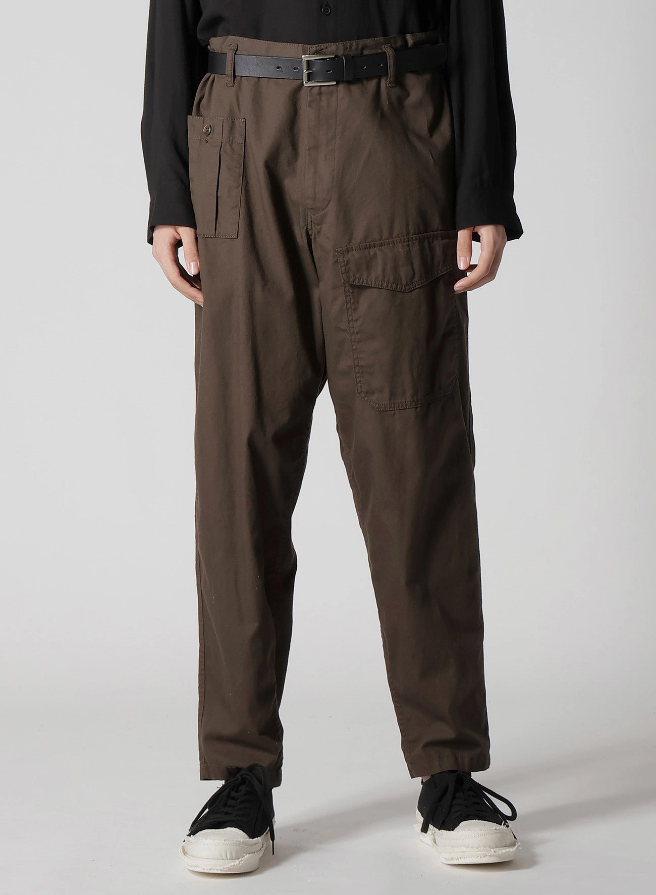 BLACK SCANDAL OXFORD NO-TUCK WAIST STRING WORK PANTS Casual Design Stylish Cut