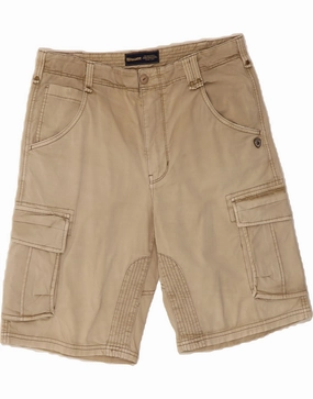BLAUER Mens Cargo Shorts W33 Medium Beige Cotton BreathableWebbing Multi Directional Flex
