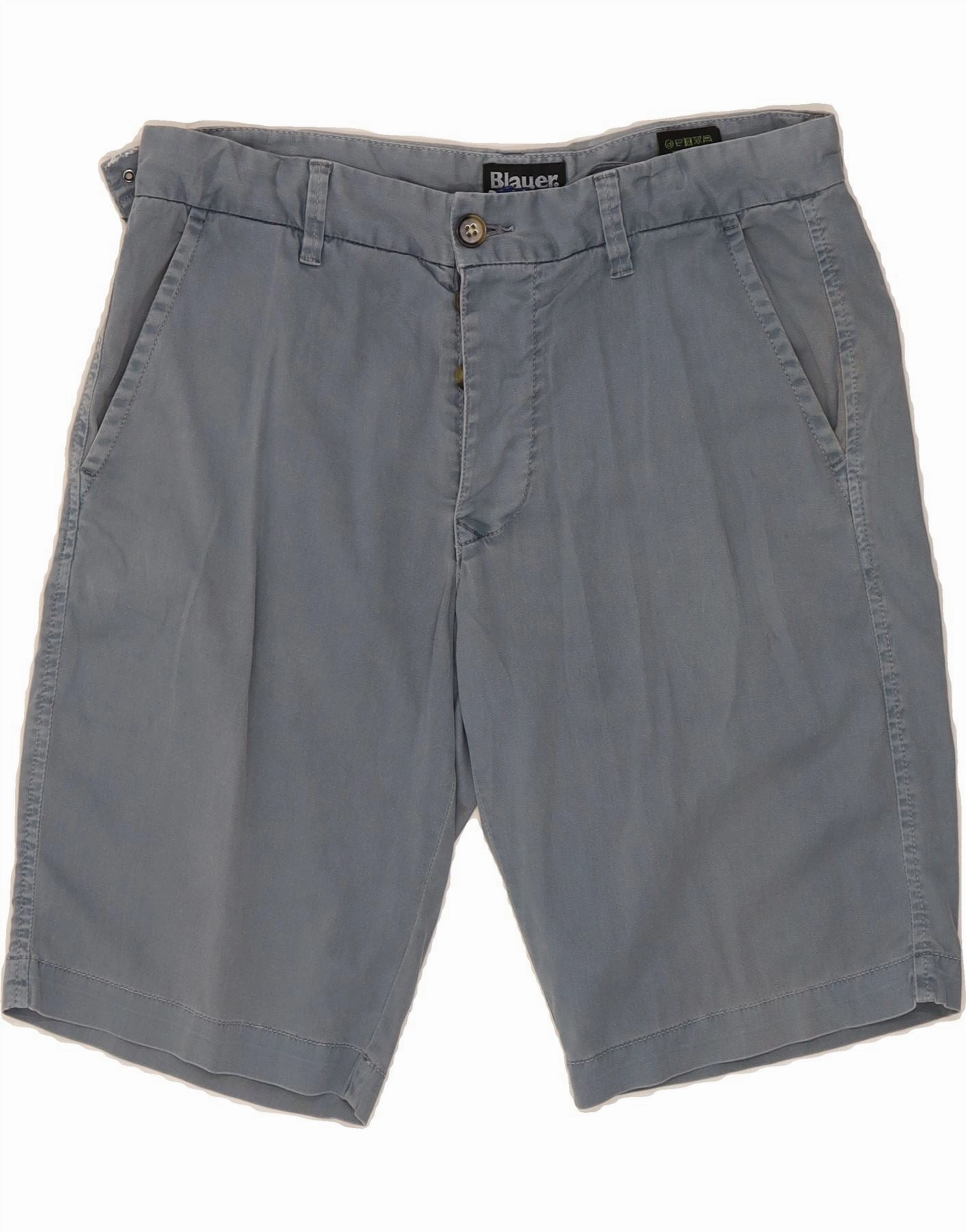 elastic waistband BLAUER Mens Chino Shorts W30 Medium Blue Cotton